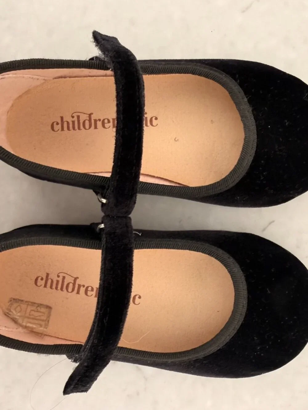 ChildrenChic Black Velvet Mary Jane Toddler Dress Shoes Girls Size 8 Wedding Hol